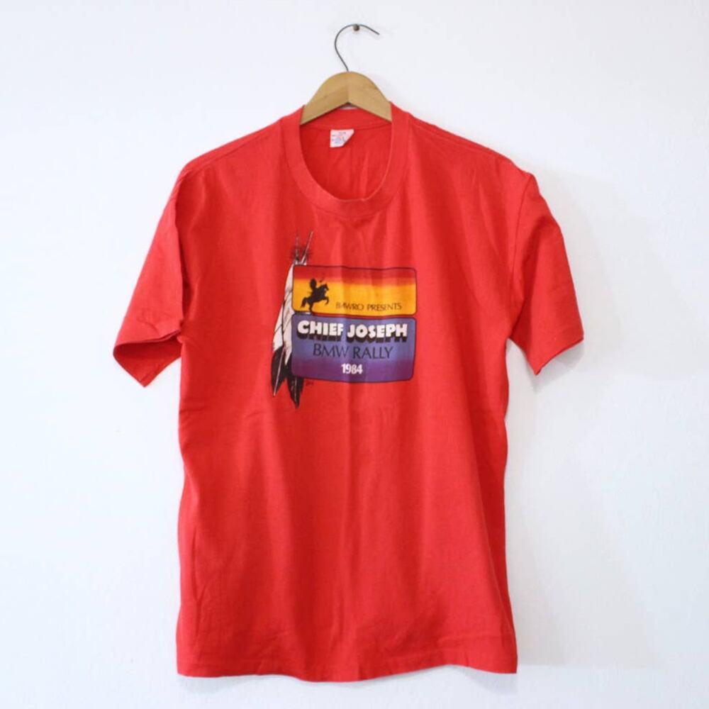 Vintage Chief Joseph BMW Motorcycle Rally T Shirt Large